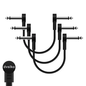 Dvslko Guitar Pedal Cable 10cm-50cm Right Angle Noise Reduction Guitar Flat Patch Cable for Electric Guitar Bass