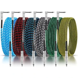 Factory OEM High Sound Quality 6.35mm Guitar Patch Cable Jacket Mono Connector Instrument 1M Audio Cable Car HDTV Computer Bulk
