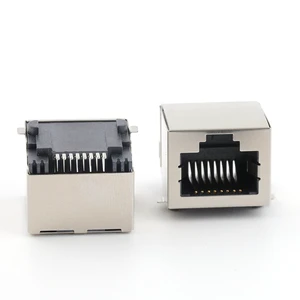 Network 8 Pin Jack RJ45 Socket Connector Surface Mount Single Port 8Pin RJ45 Female Connector