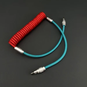 Aluminum Alloy Shell Spiral Curly Nylon Braided Type C PD 100W USB Data Cable Spring Coiled Wire Charging Cable Type C