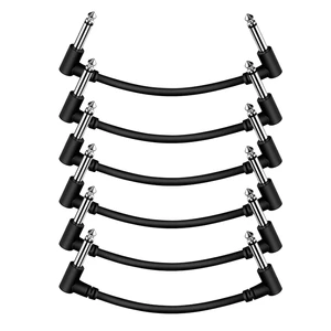 6pcs Right Angle 6.35mm to 6.35mm Audio Cable Guitar Effect Pedal Connecting Line Computer Accessory Guitar Accessories