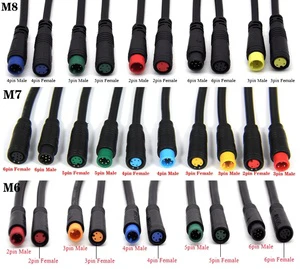 M8 Connector 5pin Male Female Waterproof Connector Cable for Electric Bicycle Kits LED Lights