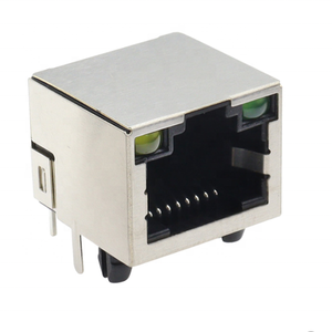 GIET Network Connector Ethernet Connector RJ45 8P8C With Metal Housing for PCB Equipped With LED Network Equipment