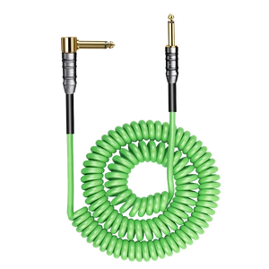 Custom Color Shielded Audio Telescopic Wire Braided Instrument Cable Spring right Angled Stereo Jack 3.5mm TrsGuitar Cable
