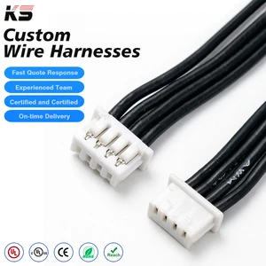 Custom MX 1.25mm Terminal Connectors LVDS Cable Black PVC Wire Harness Aluminum Conductor 100mm Length 240V