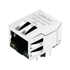 Amphenol LMJ119882X110DT39J Compatible 10/100Base-T Tab Down PCB Jack Magnetic Ethernet RJ45 Connector With Led