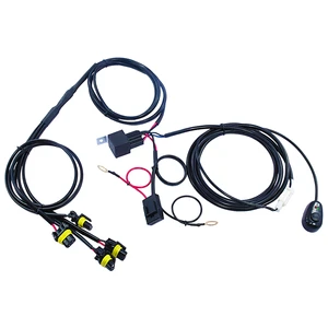 HOOHA Automotive Fog Lamp Wiring Harness Kit PBT for LED Fog Lights Rock Lights Headlight Installation Custom-made 48V AMP