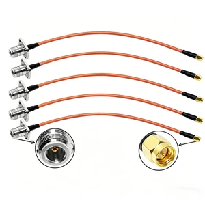 Manufacturer 50 Ohm N Type Female Flange Panel Mounting to SMA Male Plug RG400 RG142 RF Coaxial Jumper Pigtail Extension Cable