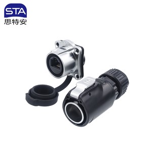 STA LP24 RJ45 IP67 Waterproof Electrical Wire Connector Panel Mount Socket Plug Network Ethernet Interface For Power Application