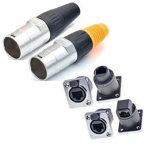 RJ45 Aviation Plug Socket Waterproof 2-Pin & 4-Pin Cable Connector Female Socket Signal Coupler for Power Applications