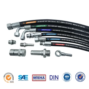 High Pressure SAE 100R2AT Hydraulic Hose EN853 2SN Oil Resistant Wire Braided Hose for Construction Mining Machinery