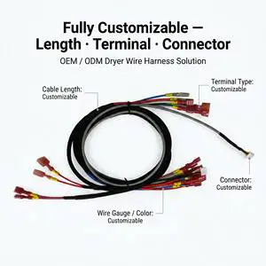 Customized 1.25-250 Silicone Wire Braided Mesh Industrial Use Personalized Wiring Harness Assemblies Male/Female Electronics