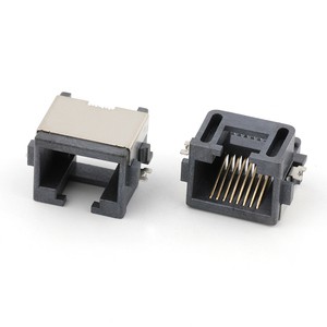 RJ45 Network Port Connector Mid Mount 90Degree SMT Type 8P8C RJ45 Female Connector