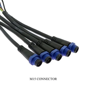 M15 IP68 Waterproof Quick-Lock Cable Harness Design for Male/Female E-Bike Aerospace/RF Wire