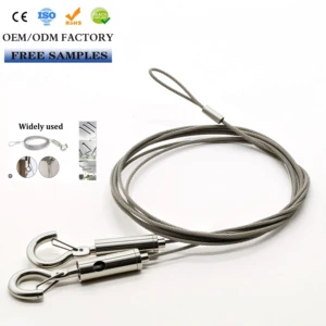 High Quality Stainless Steel Wire Rope Assembly Wire Hanging Cable With Hook Terminal For Ceiling Suspension System
