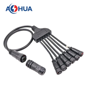 M12 Male Female Electrical Cable Connector 5A Customized Y Shape Waterproof Connector