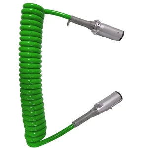 New As SAE J560 Standard 24V 7-Pin Trailer Plug Set Green Spring Cable 4.5 Size for Trailer Parts Accessories Replacement/Repair