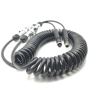 German Vehicle Navigation Connector Spring Cable Self Dumping Semi Trailer Connect MDVR Vehicle Camera Telephone Spring Cable