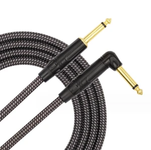 3m 90 Degree 6.35MM Balanced Stereo Audio Cable 6.35 Male to TRS Male Instrument Cable for Electric Guitar