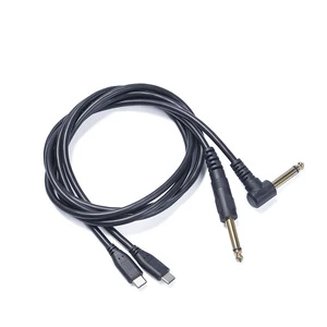 1/4 Inch to USB C Guitar Cable 90 Degree Angle 6.35mm Male Mono Jack to Type C Cable