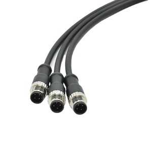 Wire Connectors 2 3 5 Pin Male Straight Plug Cable Connector Waterproof M12 Connector 4 Pin