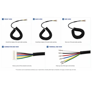 Customize PUR Coiled Spring Cable Spiral Cable with Terminal Connector