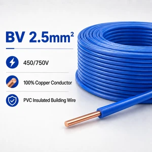 450/750V BV 1.5 Mm² 2.5 Mm² 4 Mm² 6 Mm² Pure Copper PVC Insulated Building Wire for House Wiring