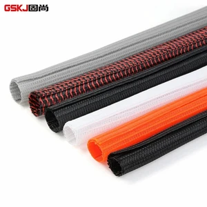 GSKJ Self-closed PET Sleeve Robotics Cable Management Braided Cable Sleeving Protect for Wire Harness