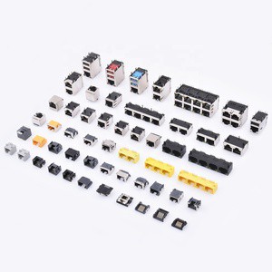 RJ45 Ethernet Interface Connector with Gold Plating Through Hole Mounting 1 Port