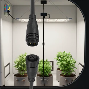 Customize M19 2Pin IP67 Anti UV Explosion Proof Outdoor Plant Grow Light Flame Retardant Automation Connector Cable