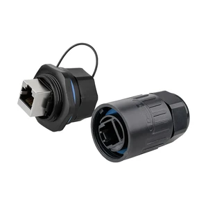 Waterproof RJ45 Plug Socket PBT Plastic Male Female Panel Mount Connectors