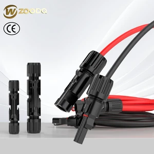 WZOODQ Premium Photovoltaic Cable PV 2.5mm² 4mm² 6mm² Cable 1500V Connector Insulation IP67 Black/Red Tinned Copper
