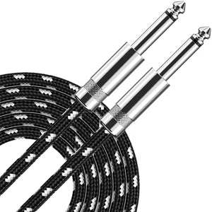 Factory Customized 6M Guitar Cable with Low Noise Wire 6.35mm Male to Male Mono Jack Cable Extension Cable for Electric Guitar