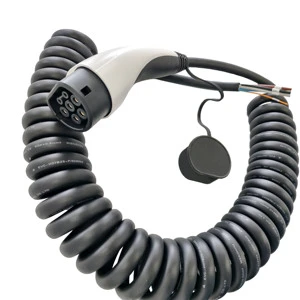 7KW Type2 Spiral EV Charging Cable 32A 1Phase 5meter 62196-2 Plug New Condition