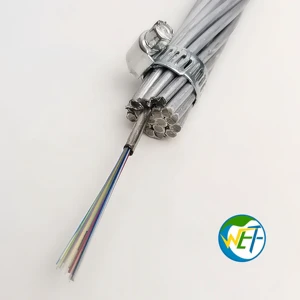 Wolf 24-Core Outdoor High Voltage Optical Ground Wire (OPGW) Fiber Optic Cable -25C~70C Temperature Range Steel Strand Power