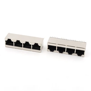 Free Sample Ethernet 1x4 Port Vertical RJ45 Female Connector