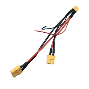 Xinya Soft Red-black Silica Gel 60 Terminal Tinned Copper 250V JST/Molex Battery Adapter Harness Power Connection Cables for AI
