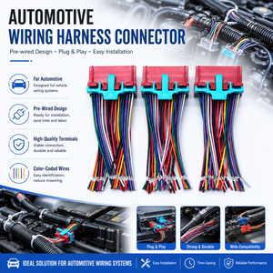OEM 48 Pin Automotive Wiring Harness with Color Coded Wires for Vehicle Electrical System