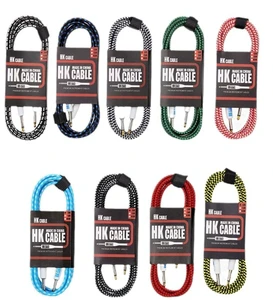 6.35mm Male to Male Braided Line Pedal Guitar Bass Universal Cable 3 Metre Guitar Audio Cables Anti-Noise Line