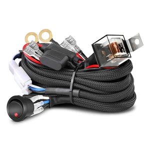 60W Power Handling 98 Inch Dual Outputs LED Fog/Driving Lights Wire Harness with Toggle Switch