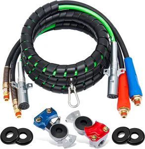 3 1 Spiral Wrap ABS Copper Core Heating Electrical Cord Rubber Air Line Polyester Braided Hose Assemblies SAE J1402 Trailer Cord