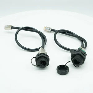 Cat6 IP67/ IP68 Waterproof RJ45 Bulkhead Connector Outdoor Ethernet Cable Panel Mount with Brass Contact RJ45 Cat 6 Bulk Cable