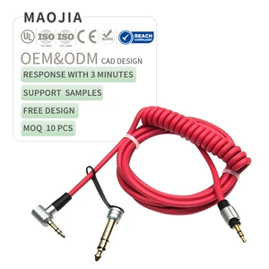 Professional Retractable 3.5mm AUX Cable Gold Plated - Coiled Spring Audio Cable with OFC Shielded Wire Car Studio Equipment