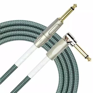 Manufacturer Right Angle Plug Braided Guitar Audio Instrument Cable Bass Cord 20FT 6.35mm Best Electric Guitar Cable