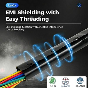 LPC Series EMI RFI Shielding Cable Sleeve | Anti-Interference Signal Protector with Grounding Wire