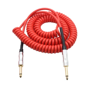 High-End OEM Metal Gold-Plated Double Straight Plug (Male Male) Guitar Bass Instrument Spring Cable PVC Foil Printable Logo