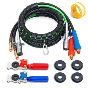 Best Selling 3 1 Air Brake Line Assembly 15FT Aluminum Rubber Spiral Cable Kit Gladhands for Green/Red/Black for CM Series