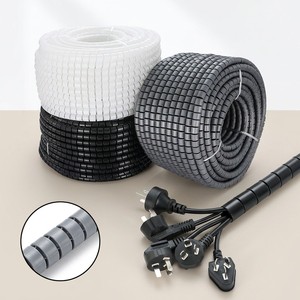 Flexible PE Spiral Cable Wrap Wire Organizer Polyethylene Management Sleeve Cover for Home Office Desktop Cable Wire Storage
