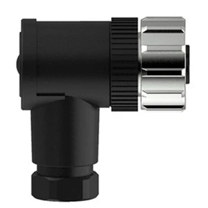 Label customized right angle 4 pin female M12 wireable connector with A coding metal lock PG7 cable gland