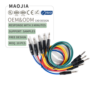 Custom Professional Red Blue Yellow Green Colour Guitar Cable 1/4 Jack 6.35mm TS to TS High Shielding Instrument Audio Cable